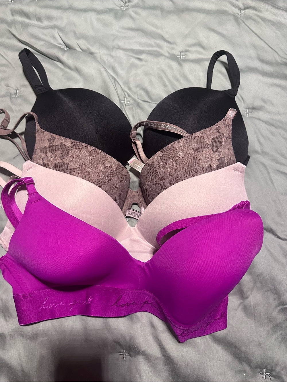 Skims/ VS Everyday Smooth & Lace Bra Set - Black, Taupe, Blush, Fuchsia